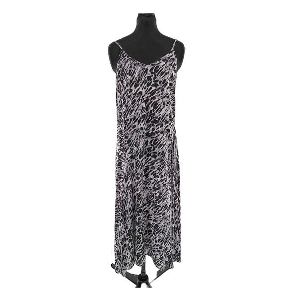 All Saints Animal Print Slip Dress Women's Side Slits Spaghetti Strap Medium - Picture 1 of 14
